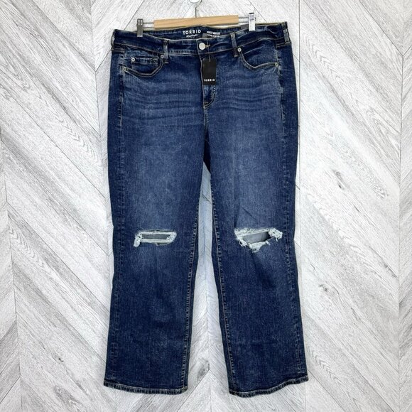 Torrid Jeans Perfect Wide Leg Vintage Stretch Denim Womens Plus Size 16 Tall NWT - Picture 1 of 6